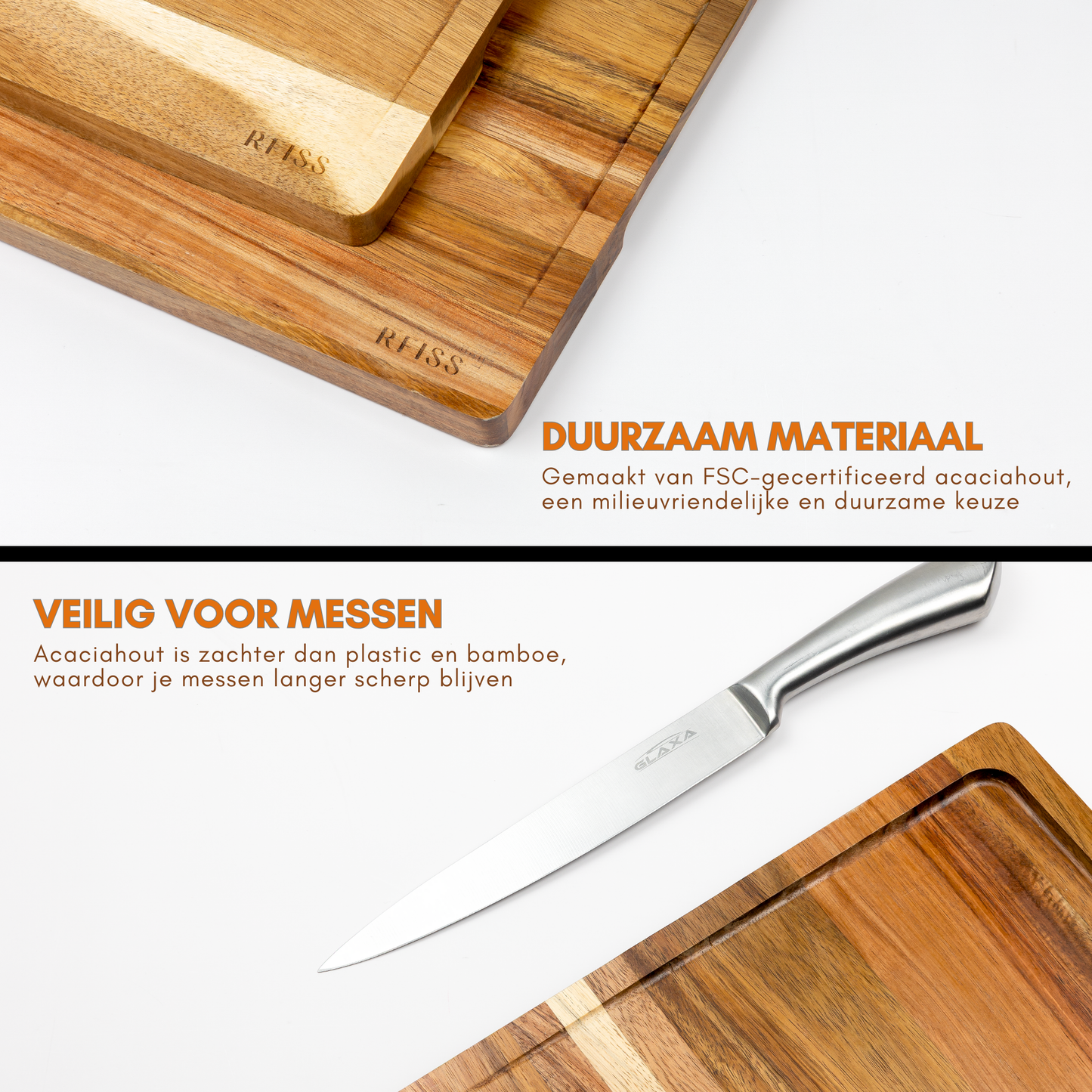 Acacia Wood Cutting Board Set – 3 Sizes | Eco-Friendly & Stylish | RFISS