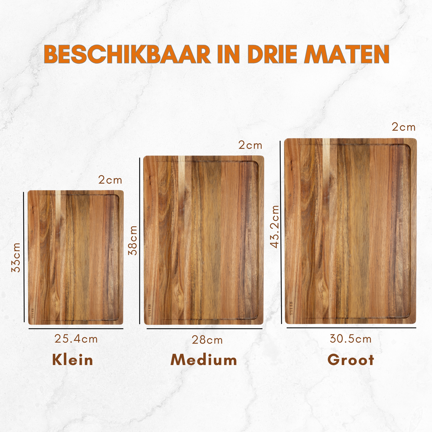 Acacia Wood Cutting Board Set – 3 Sizes | Eco-Friendly & Stylish | RFISS